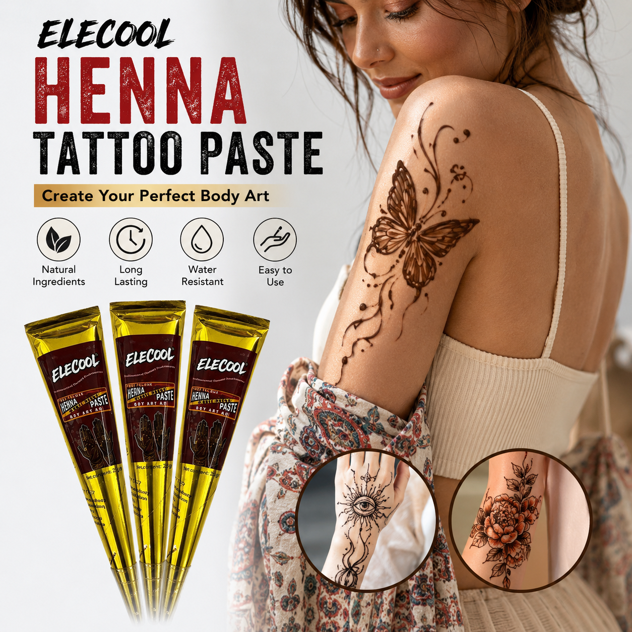 Indian Wedding Supply - Natural Black Henna Flash Tattoo Paste