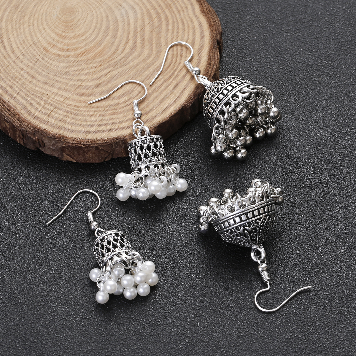 Indian Wedding Supply - Pendientes Piercing Indian Jewelry Jhumka Tassel