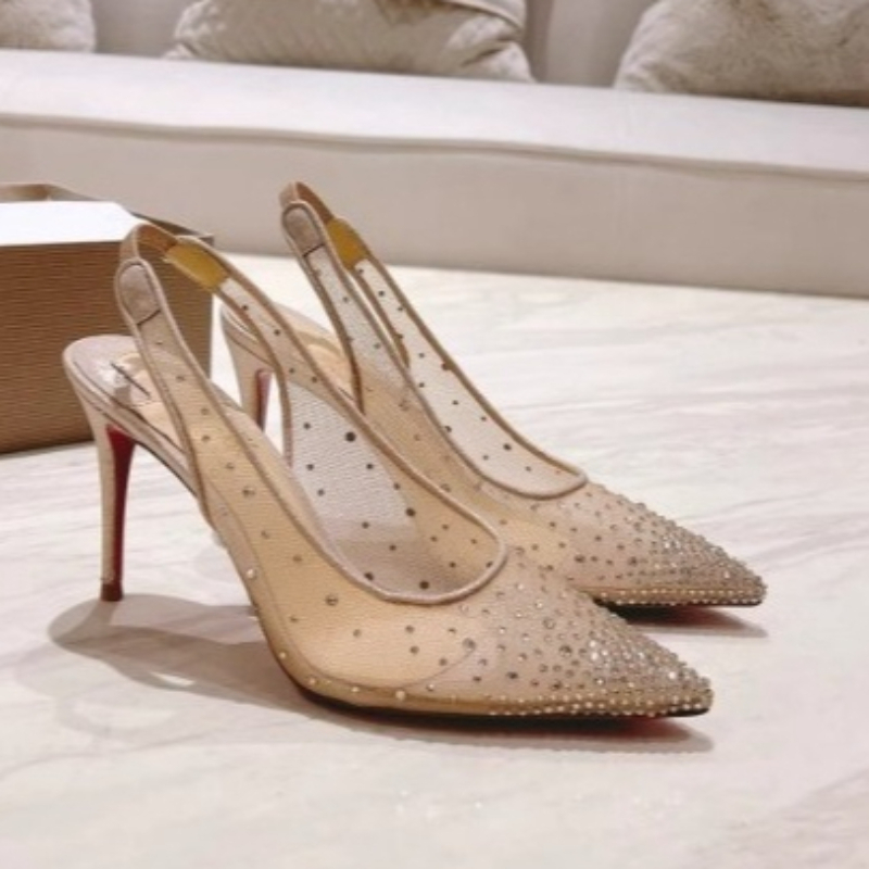 Wedding Fx - Mesh Rhinestone Rear Empty Stiletto Women's