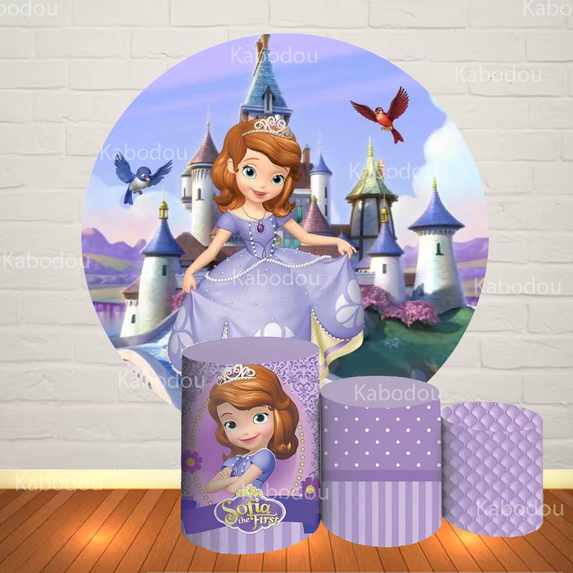 Photo Booth Prop - Sofia the First Round Backdrop Baby