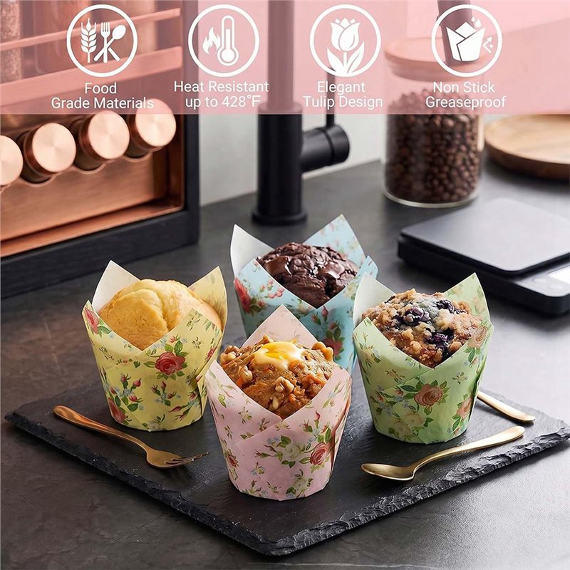 Wedding Cake Supply - A11I Cake Dessert Cupcake Liner,Flower Paper