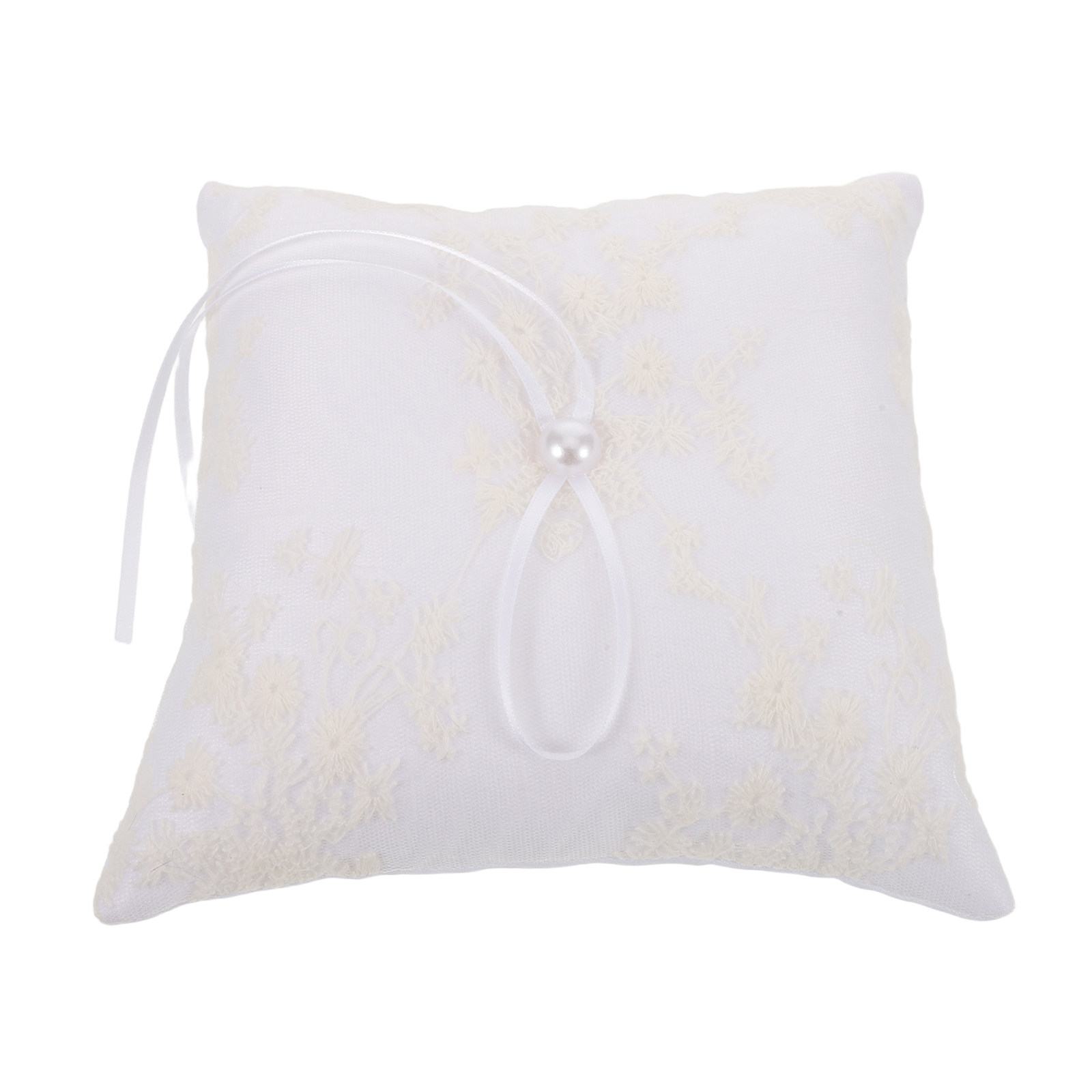 Ring Bearer Pillow - European White Satin Wedding Ring Pillow