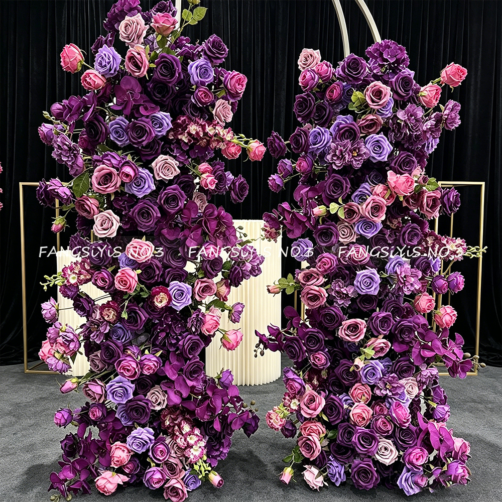 Wedding Arch Flower - 2M/1M Luxury Purple Rose Artificial Flower
