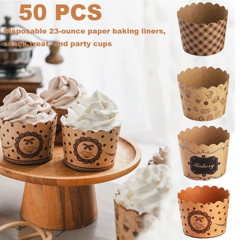 Wedding Cake Supply - 50Pcs/Pack Cupcake Paper Cups Wrapper Baking