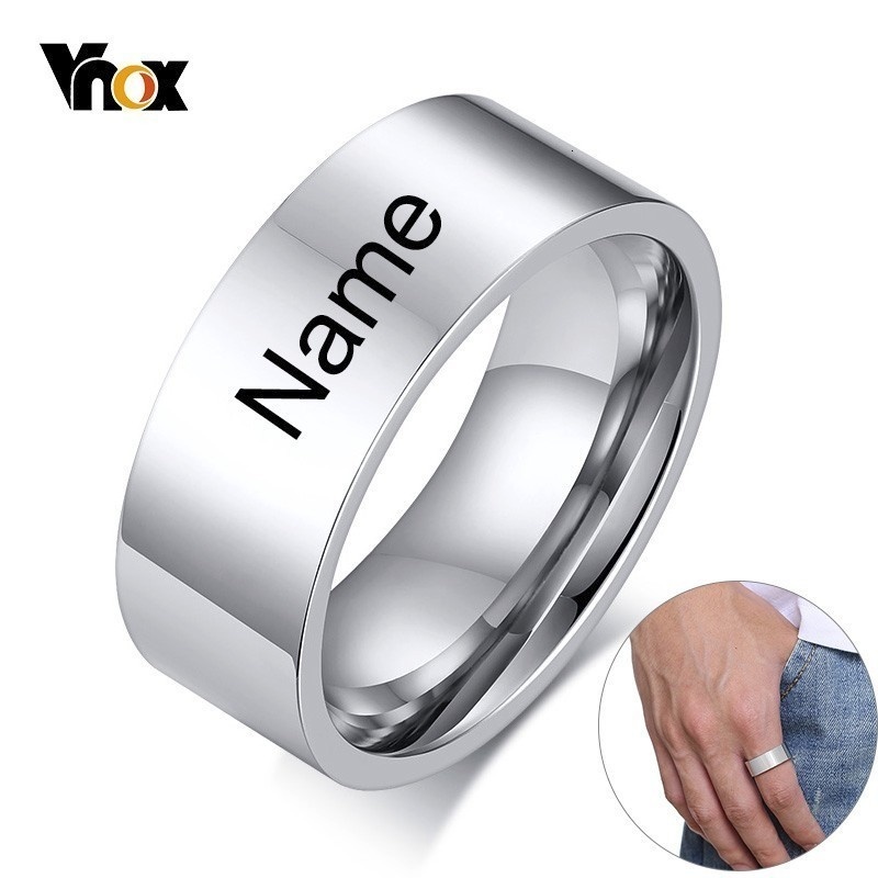 Wedding Zone - Vnox 8mm Classic Plain Ring for