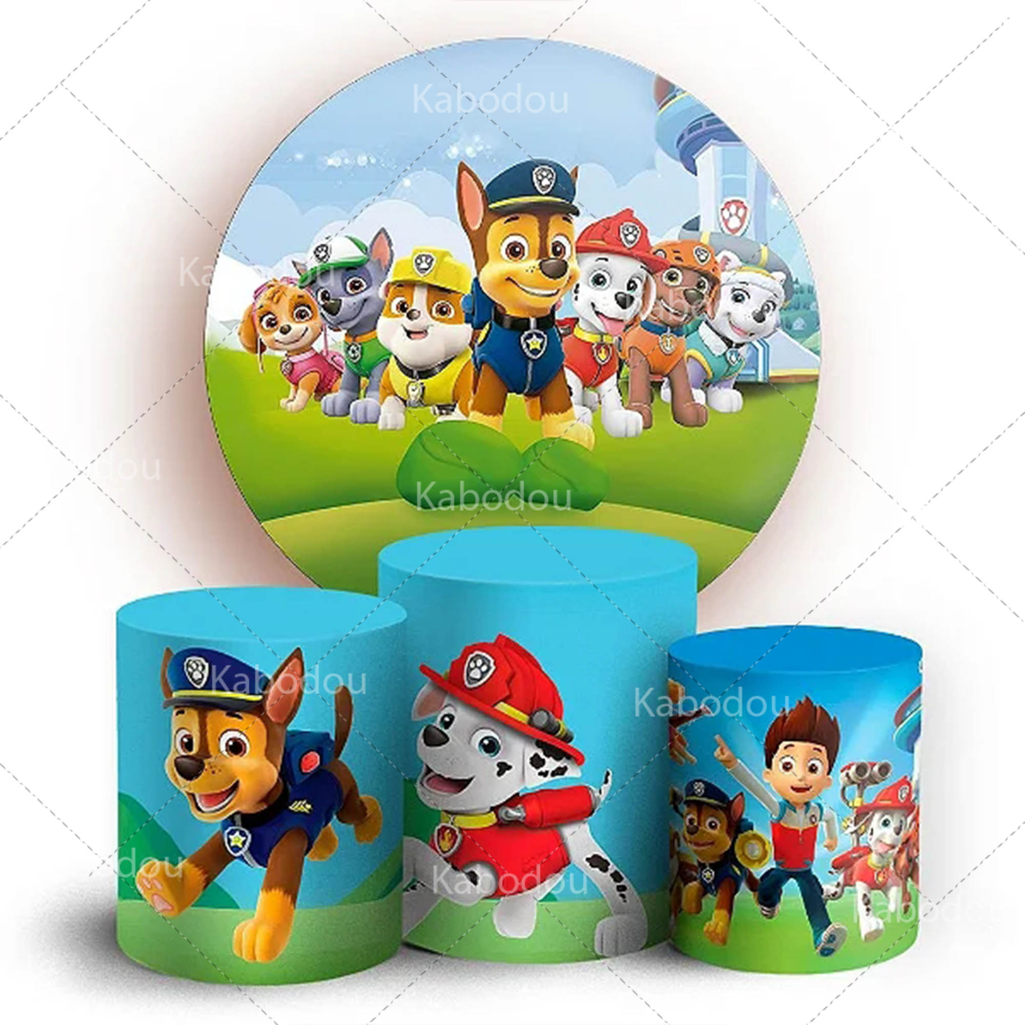 Photo Booth Prop - Paws Patrols Round Backdrop Dog Kid