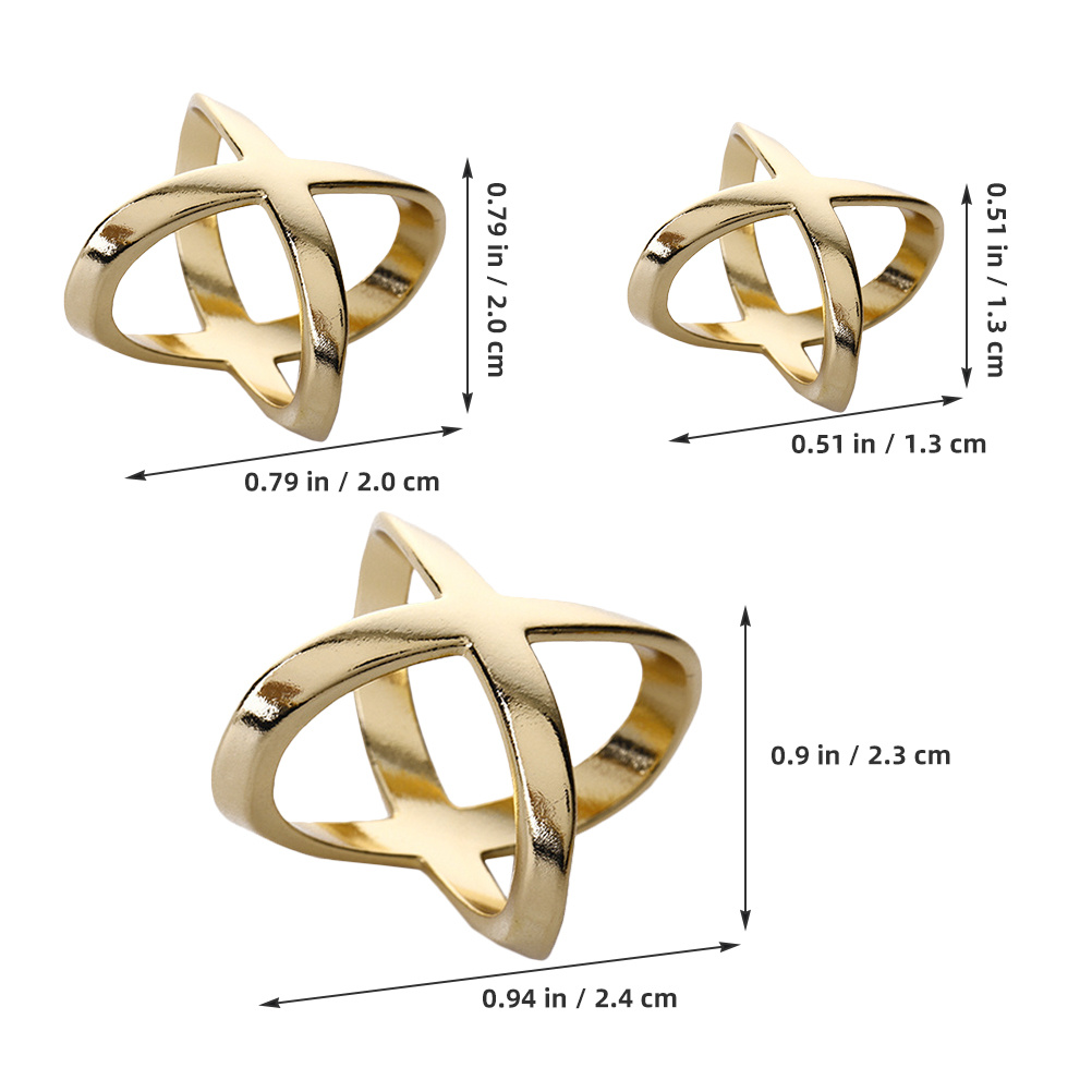 3pcs X Shaped Alloy Scarf Ring - Wedding Zone ulasan dan harga