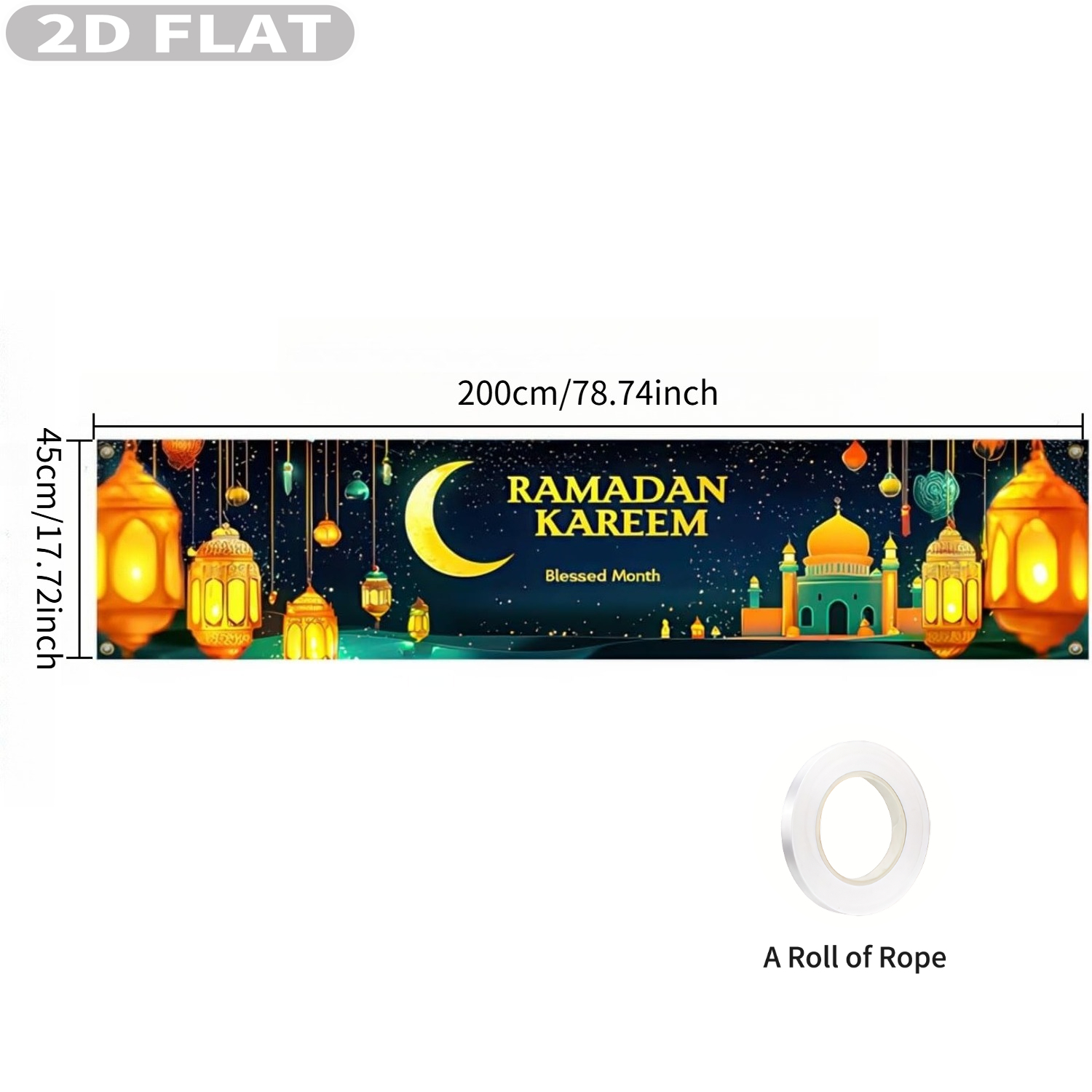 2D FLAT 1pc Ramadan Eid Mubara - Photo Booth Prop ulasan dan harga