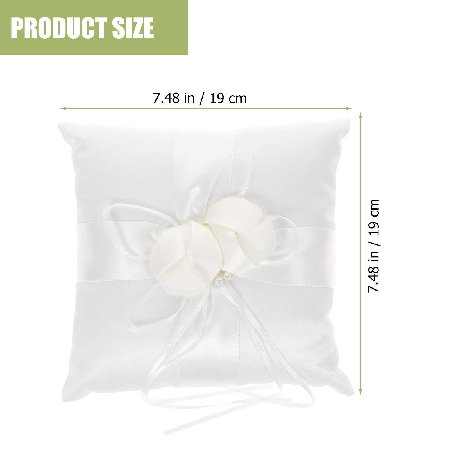 20x20cm Elegant White Satin Po - Ring Bearer Pillow ulasan dan harga