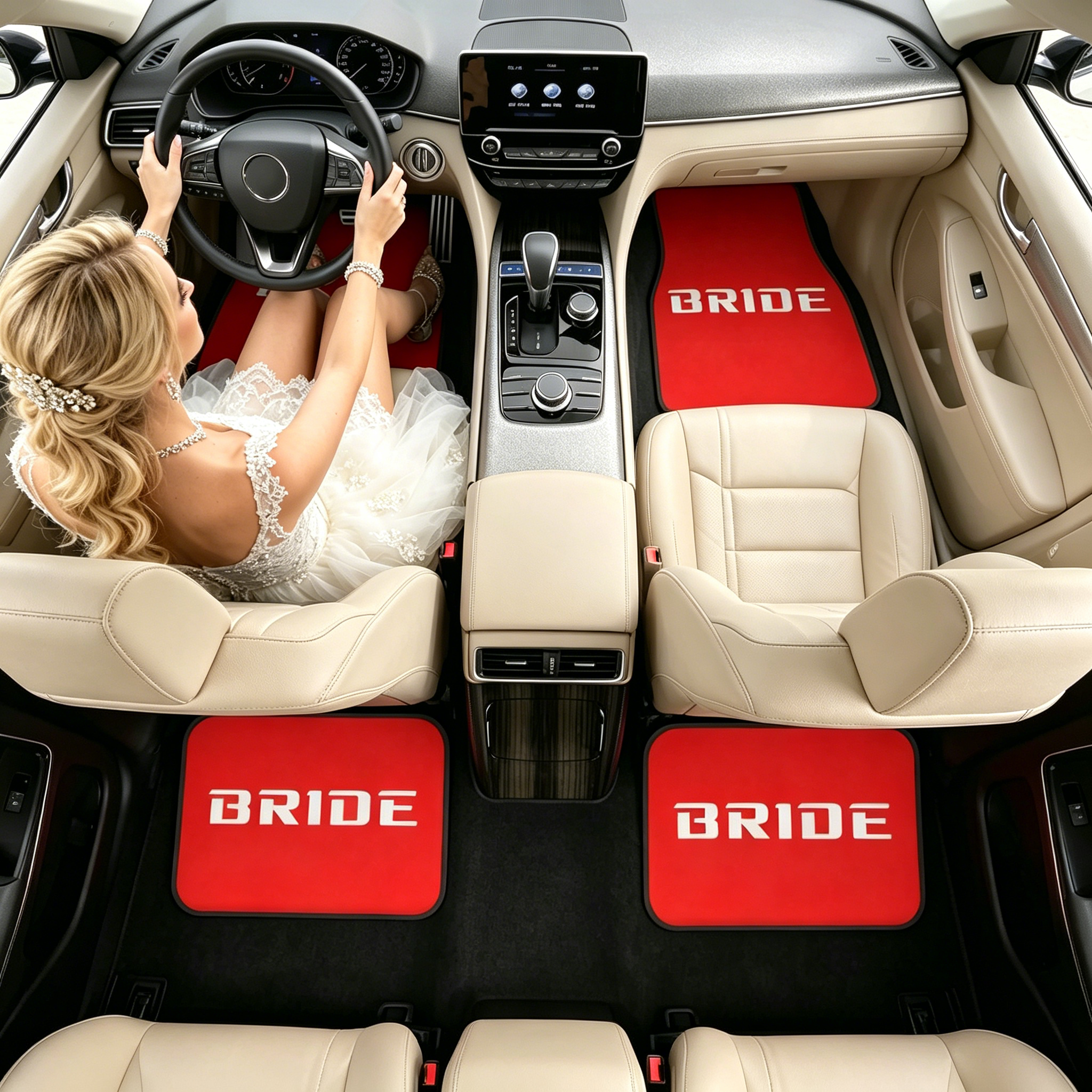 Red Bride Letter Car Floor Mat - Wedding Tap ulasan dan harga