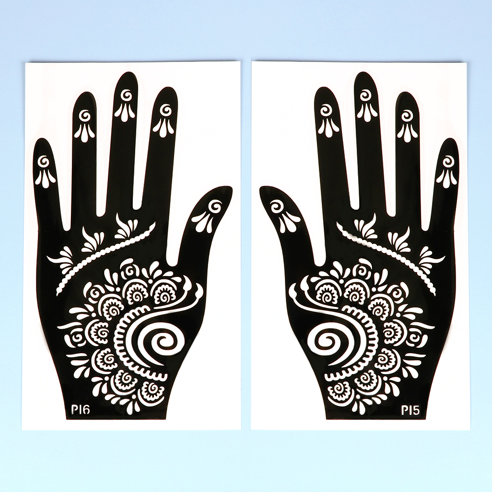 2pcs Henna Tattoo Stencils Tem - Indian Wedding Supply ulasan dan harga