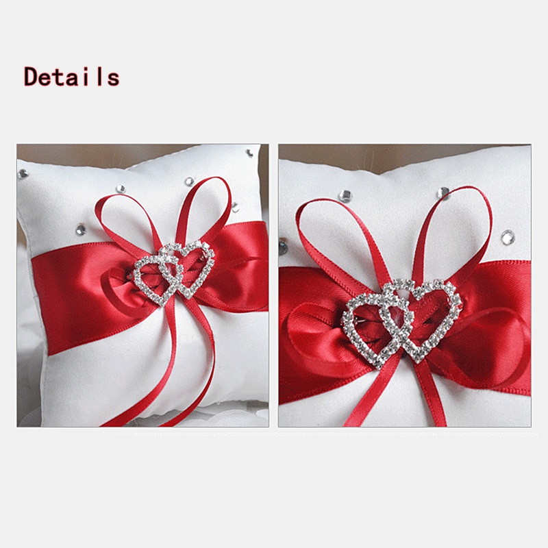 1Pcs 10*10cm Sparkling Rhinest - Ring Bearer Pillow ulasan dan harga