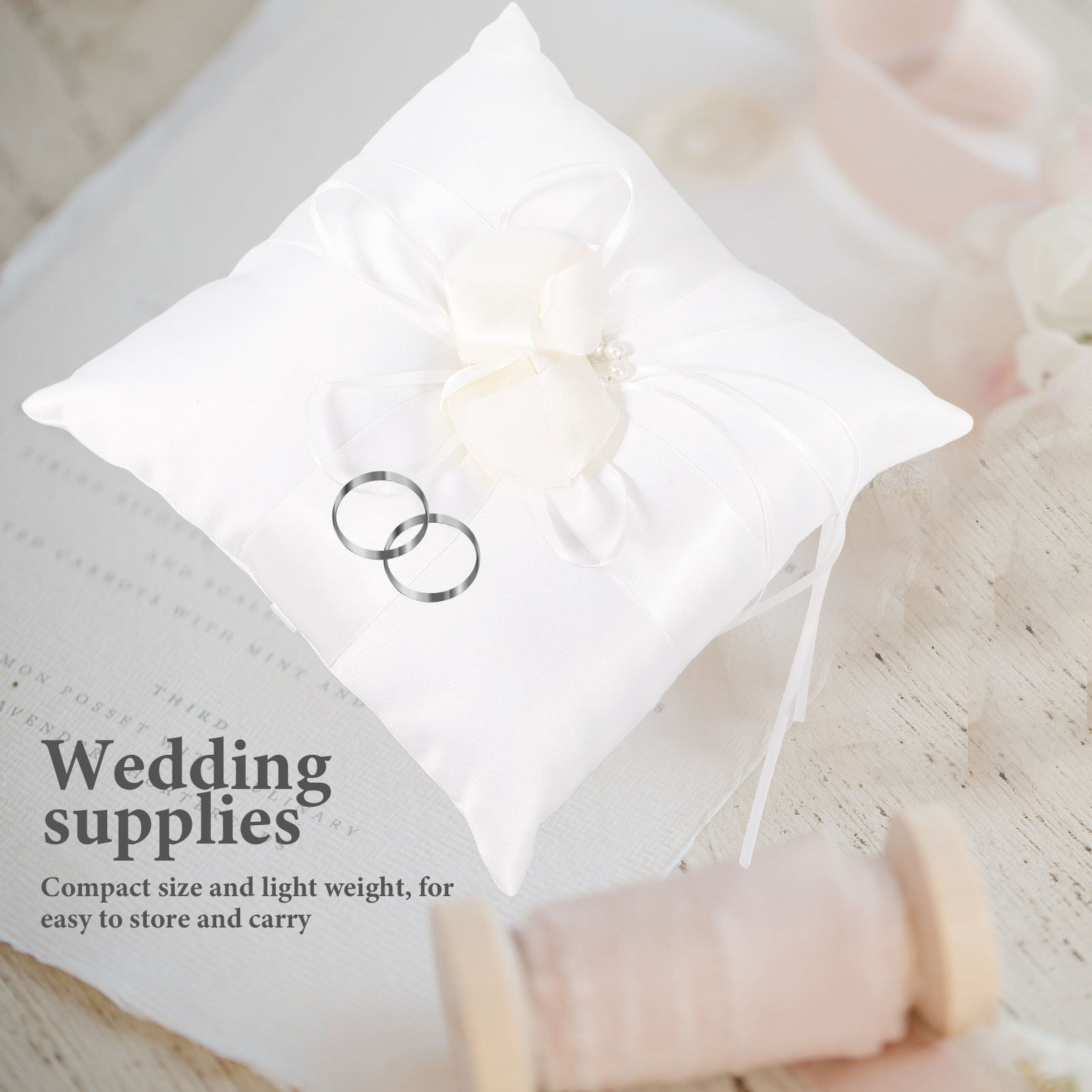 20x20cm White Ring Bearer Pill - Ring Bearer Pillow ulasan dan harga