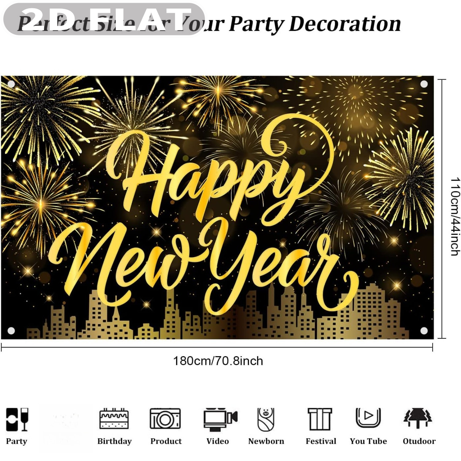 1pc Happy New Year Party Photo - Photo Booth Prop ulasan dan harga