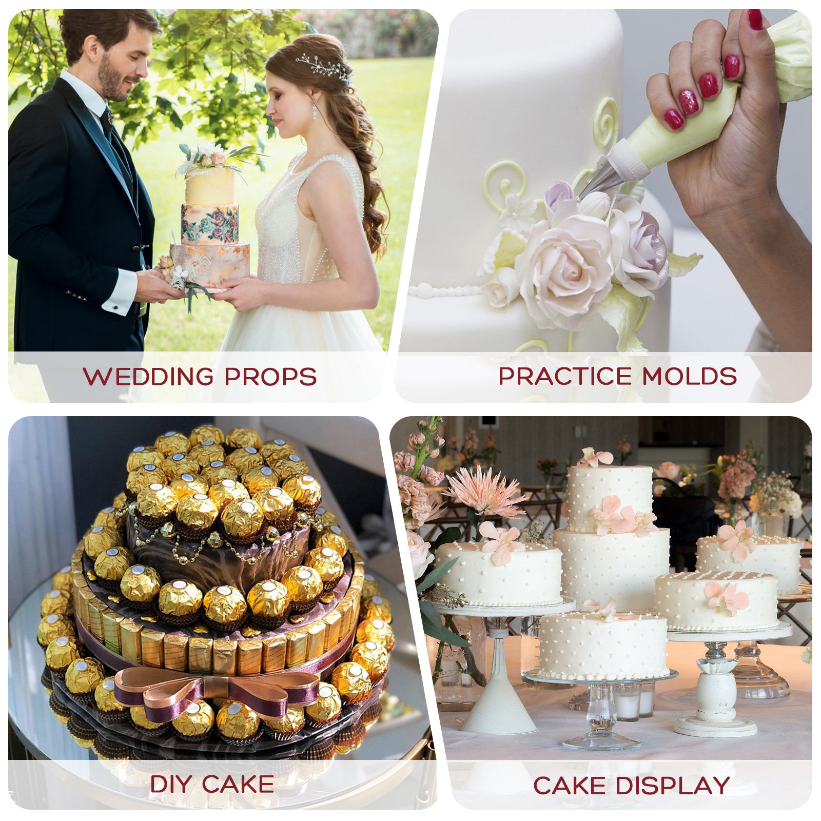 4Pcs Cake Dummy Foam Cubic Sha - Wedding Cake Supply ulasan dan harga