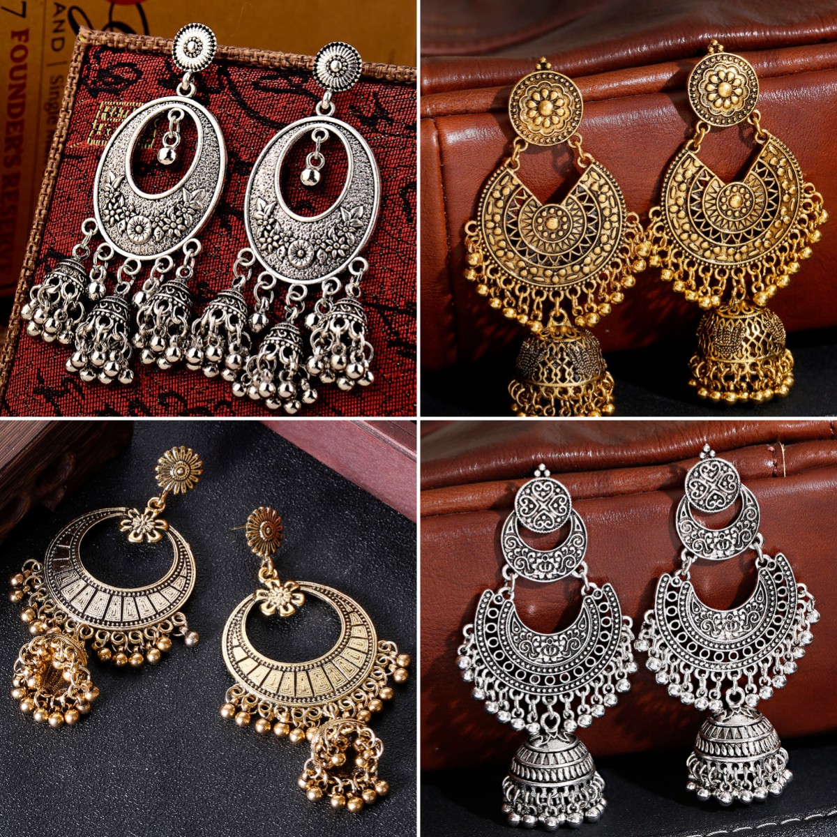 Boho Vintage Jhumka Statement  - Indian Wedding Supply ulasan dan harga