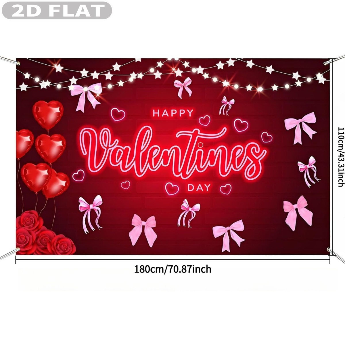 2D FLAT 1pc Happy Valentine's  - Photo Booth Prop ulasan dan harga
