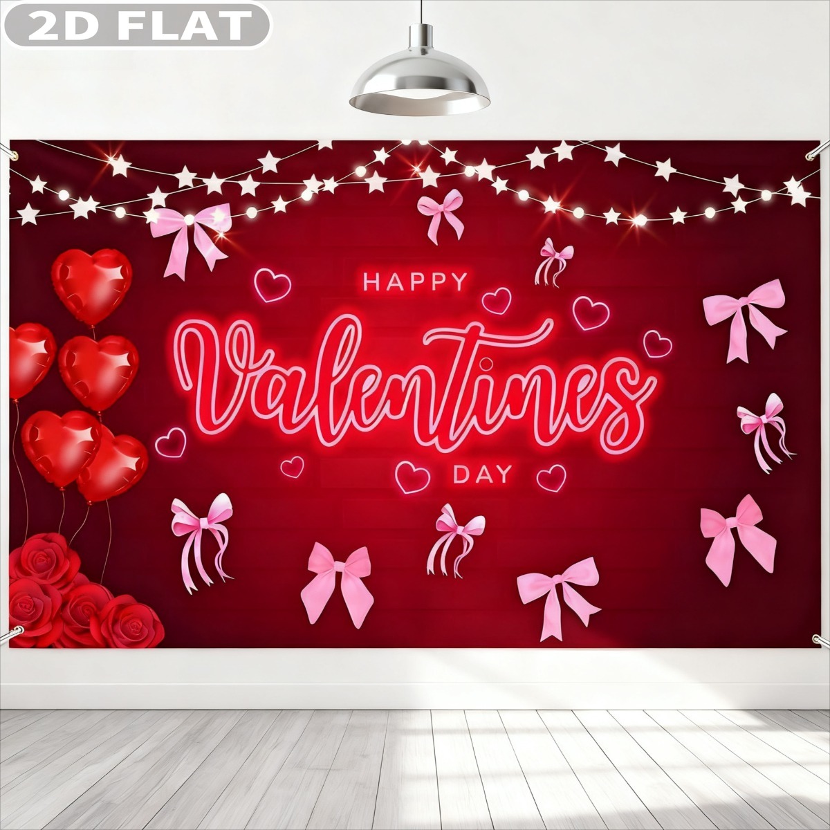 2D FLAT 1pc Happy Valentine's  - Photo Booth Prop ulasan dan harga
