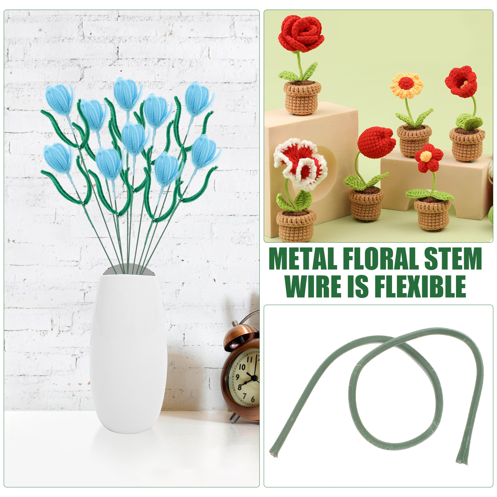 100Pcs Artificial Flower Stems - Wedding Support ulasan dan harga