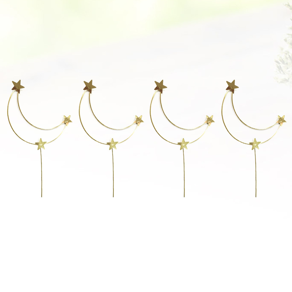 4Pcs Cake Topper Moon and Star - Wedding Cake Supply ulasan dan harga