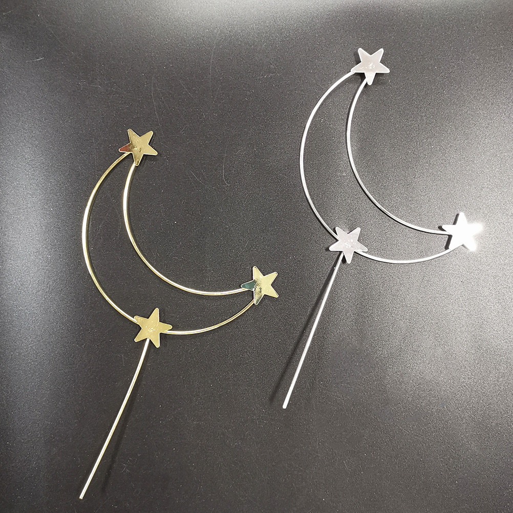 4Pcs Cake Topper Moon and Star - Wedding Cake Supply ulasan dan harga