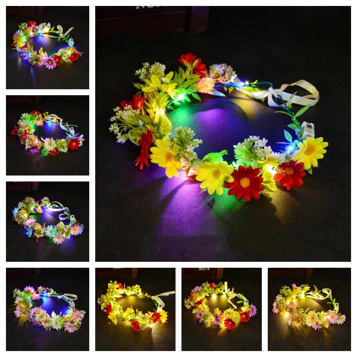 LED Light Up Flower Crown Head - Wedding Arch Flower ulasan dan harga