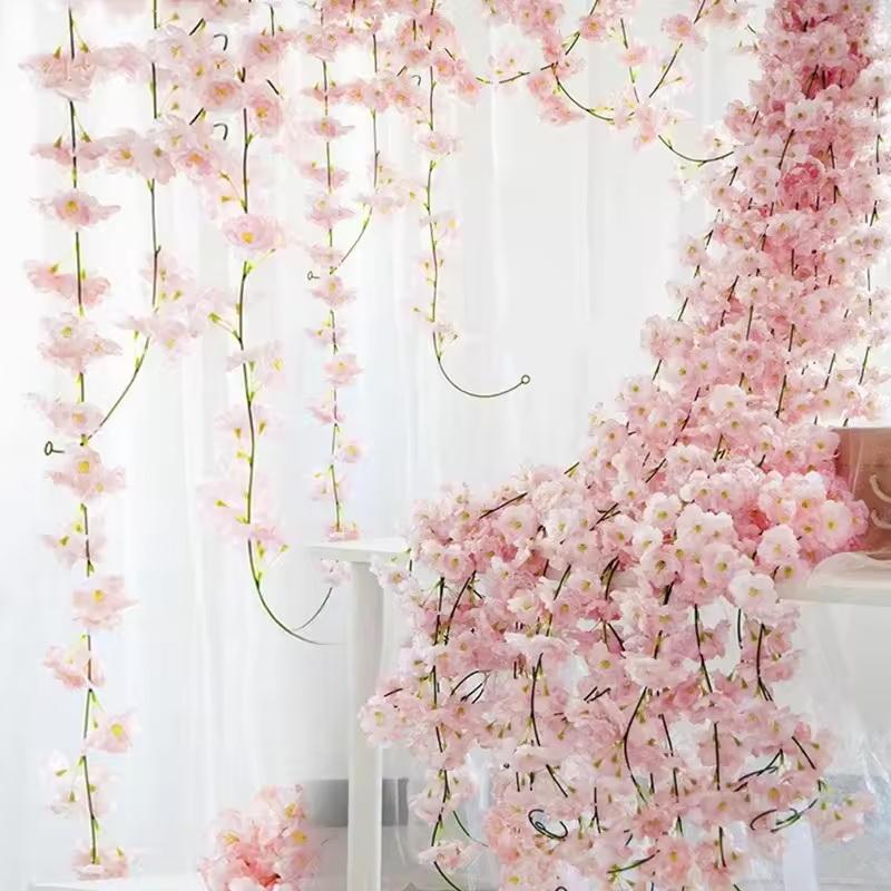 180cm Artificial Flowers Cherr - Wedding Arch Flower ulasan dan harga