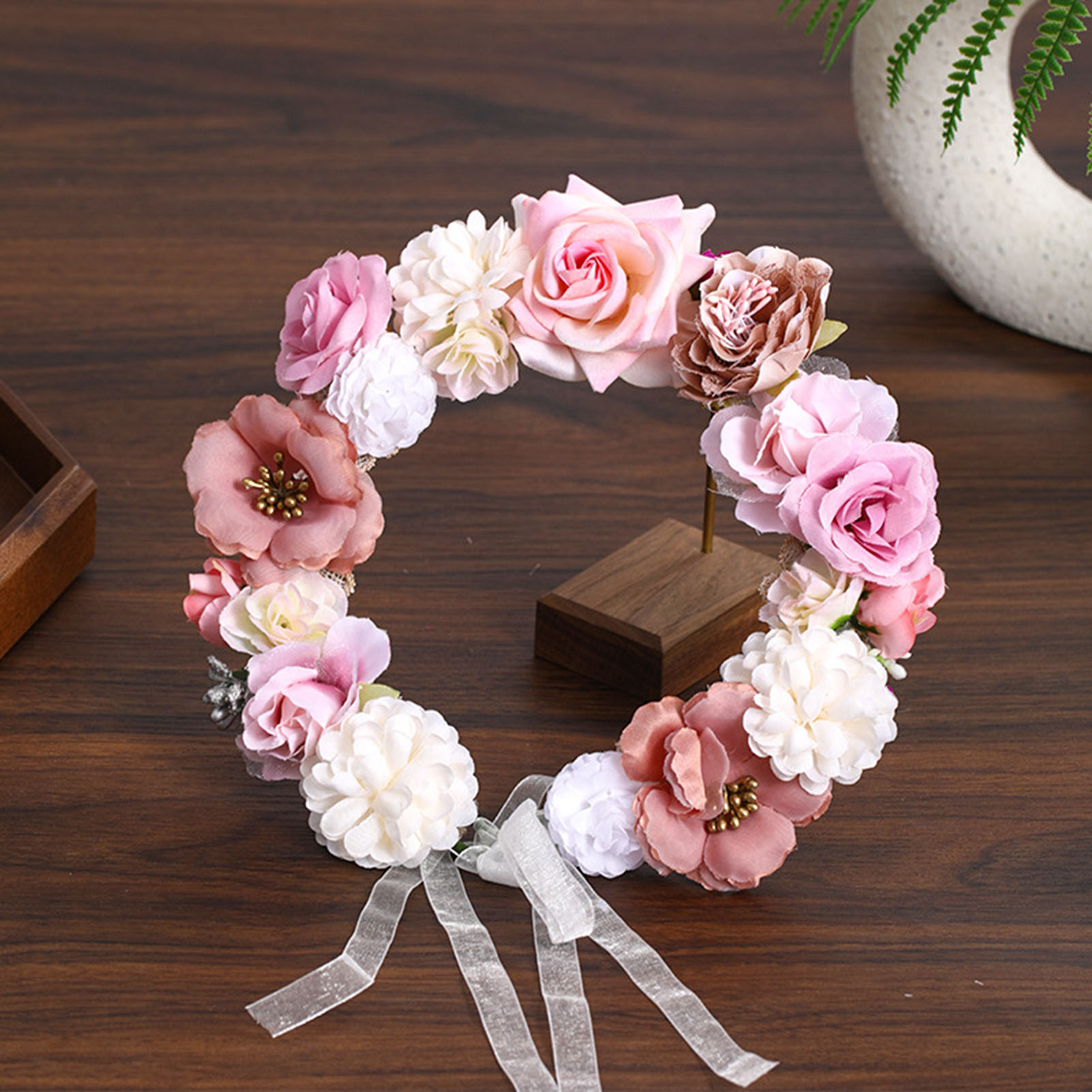 Flower Crown Wreath Bride Garl - Wedding Arch Flower ulasan dan harga