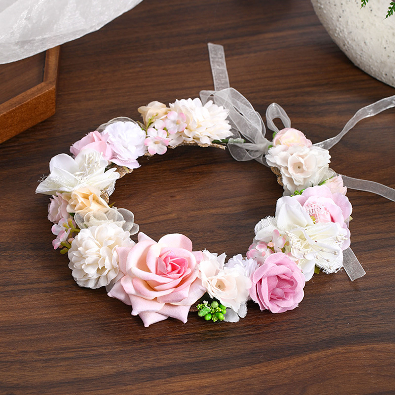 Flower Crown Wreath Bride Garl - Wedding Arch Flower ulasan dan harga