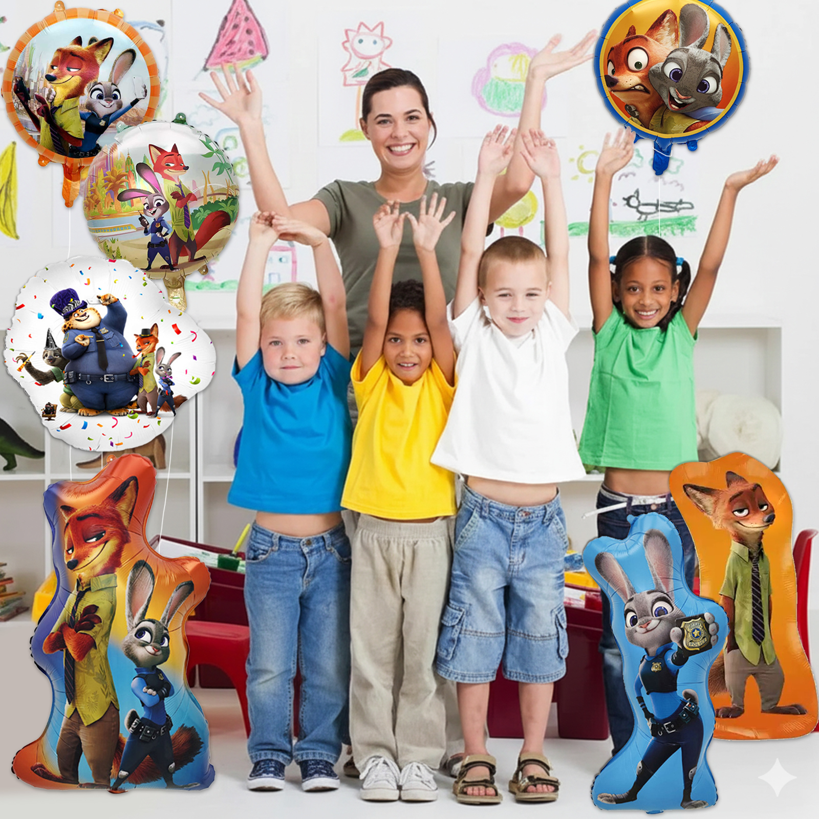 7Pcs Cartoon Figure Decoration - Wedding Zoo ulasan dan harga