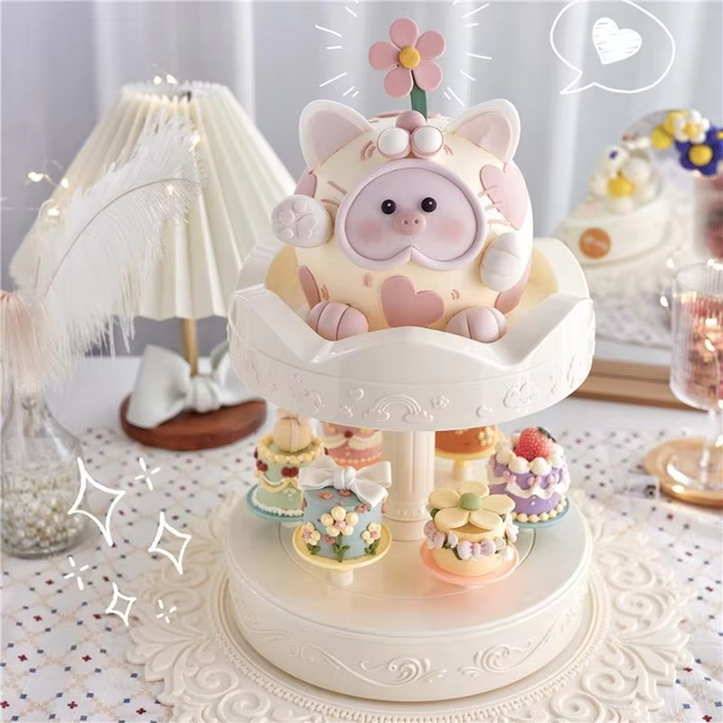 2-tier Automatic Rotating Cake - Wedding Cake Supply ulasan dan harga