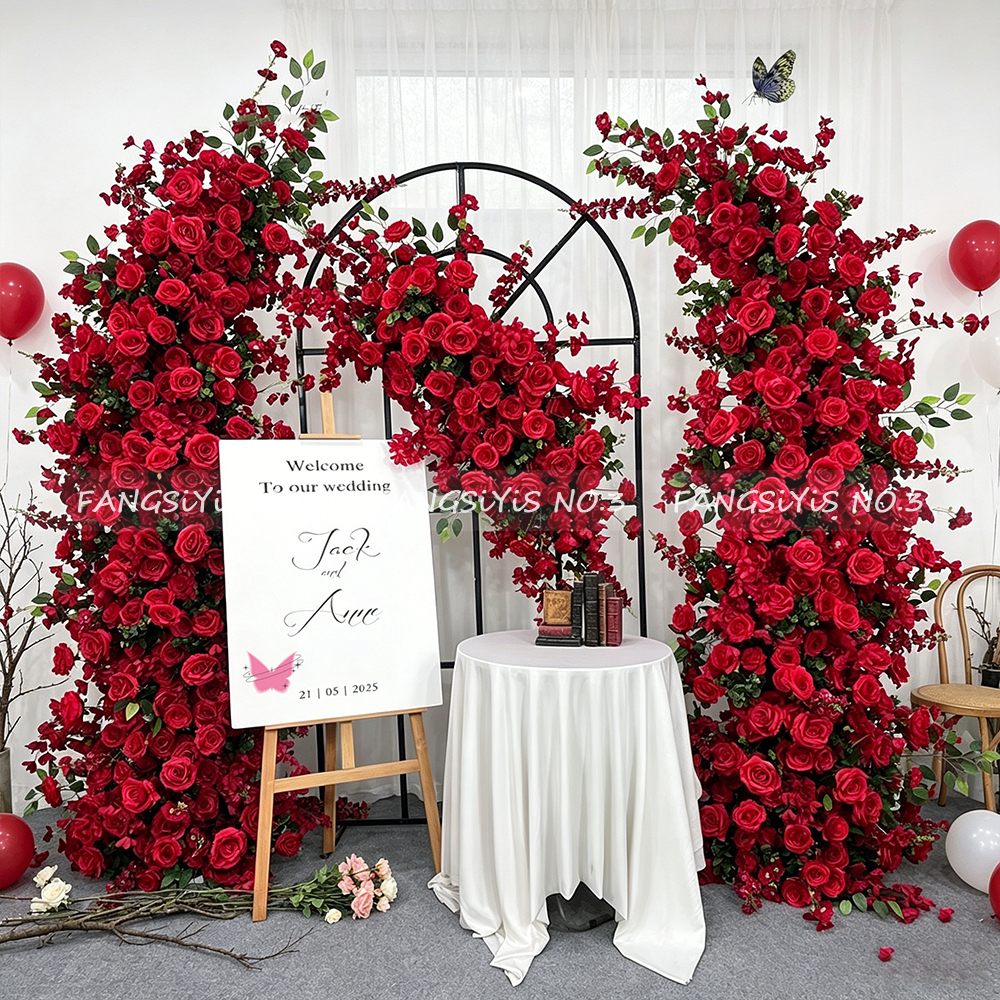 Artificial Pink Rose Arch with - Wedding Arch Flower ulasan dan harga