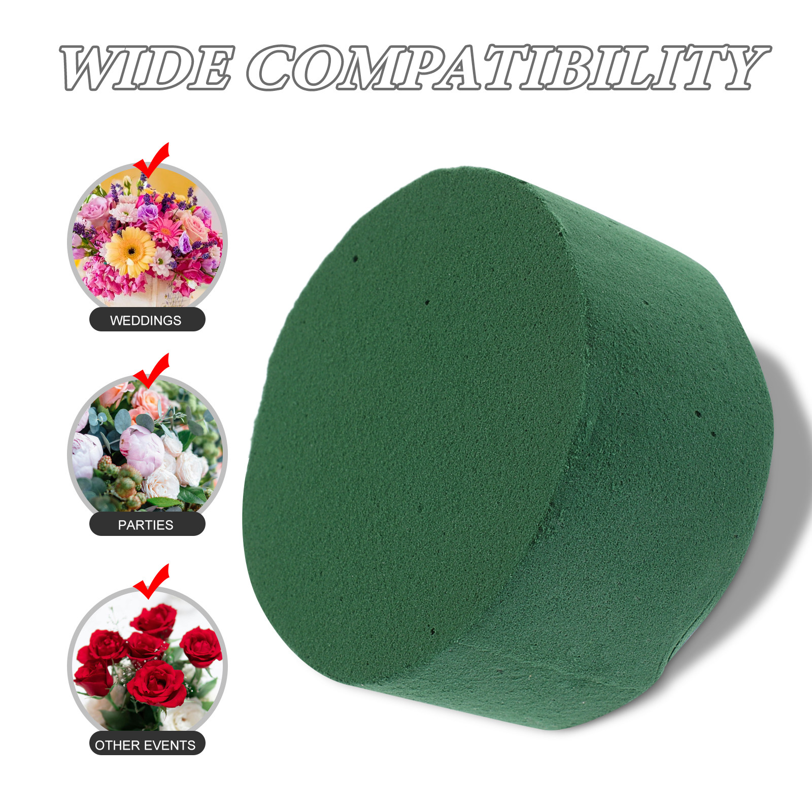 10Pcs Green Floral Foam Round  - Wedding Support ulasan dan harga