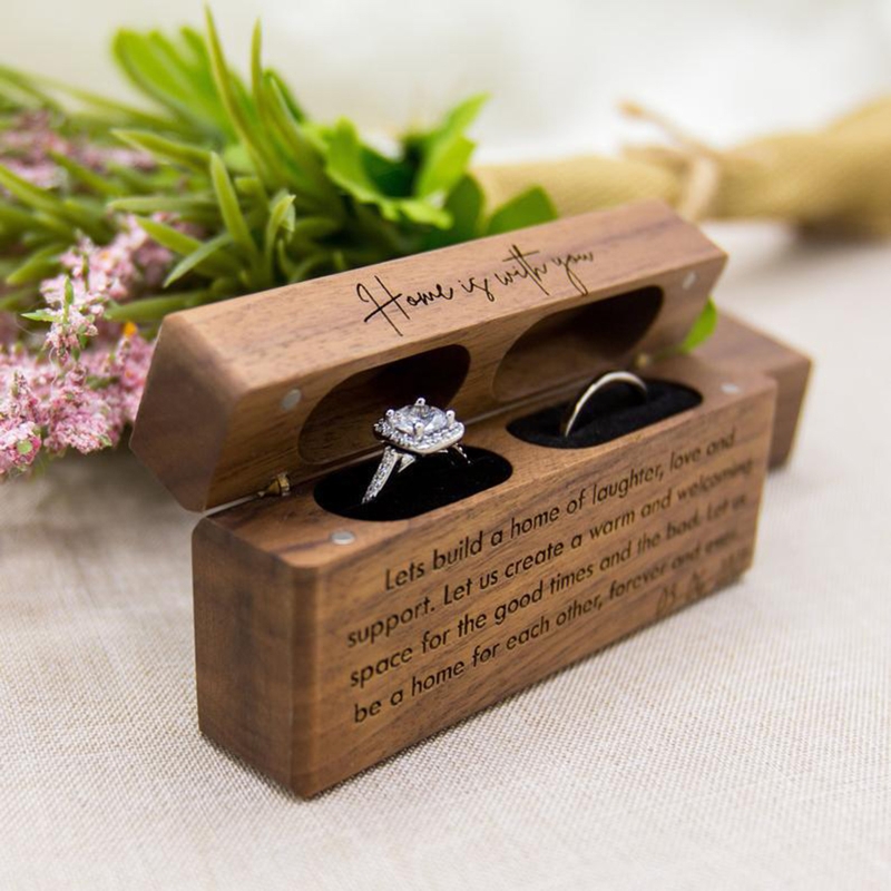 ZB91 Fashion Wood Ring Box for - Ring Bearer Pillow ulasan dan harga