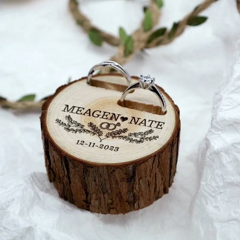 1PCS Free Custom Tree Wooden S - Ring Bearer Pillow ulasan dan harga