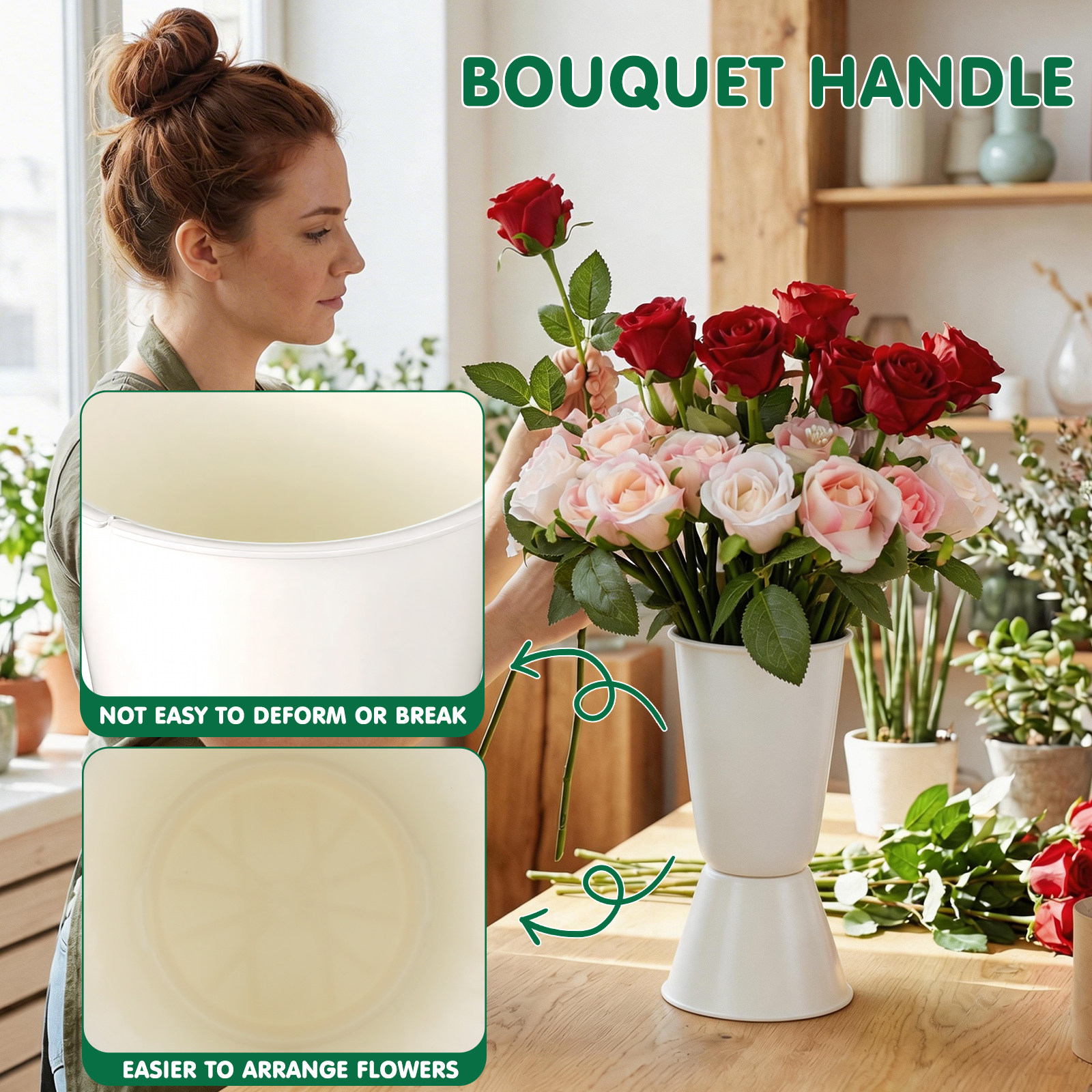 5Pcs Easy-Grip Plastic Bouquet - Wedding Support ulasan dan harga
