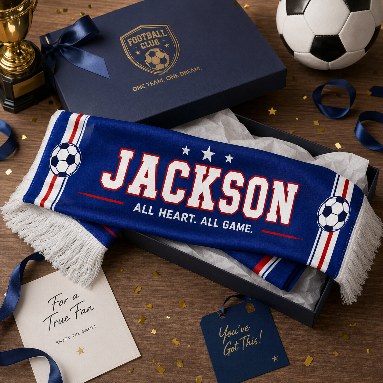 Personalized Soccer Fan Scarf, - Wedding Support ulasan dan harga