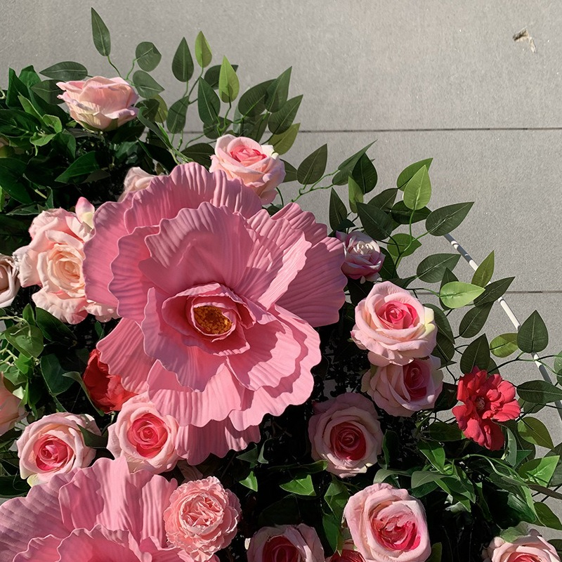 Simulation Flower Wall Backgro - Wedding Arch Flower ulasan dan harga