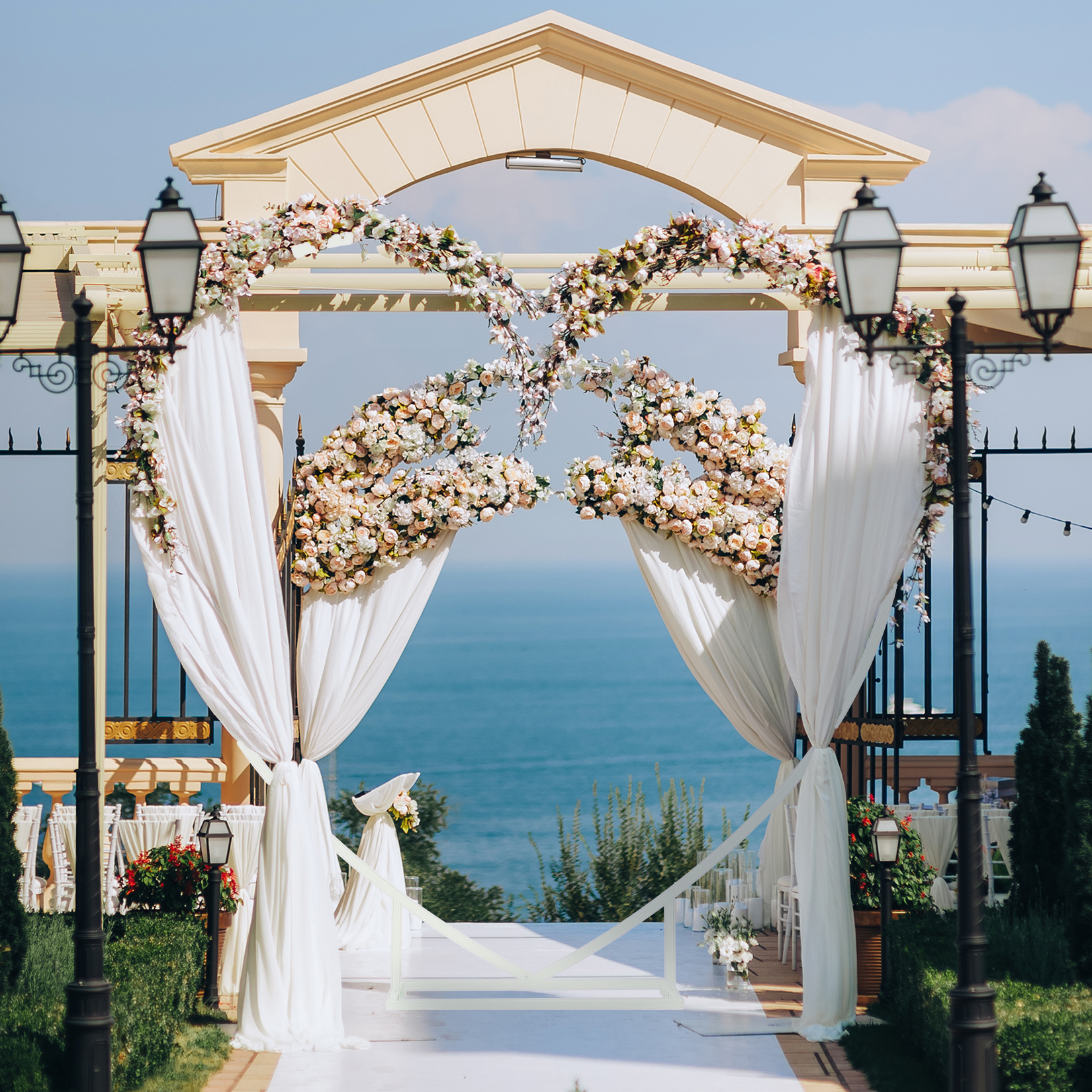 Heart Shaped White Metal Ballo - Wedding Support ulasan dan harga