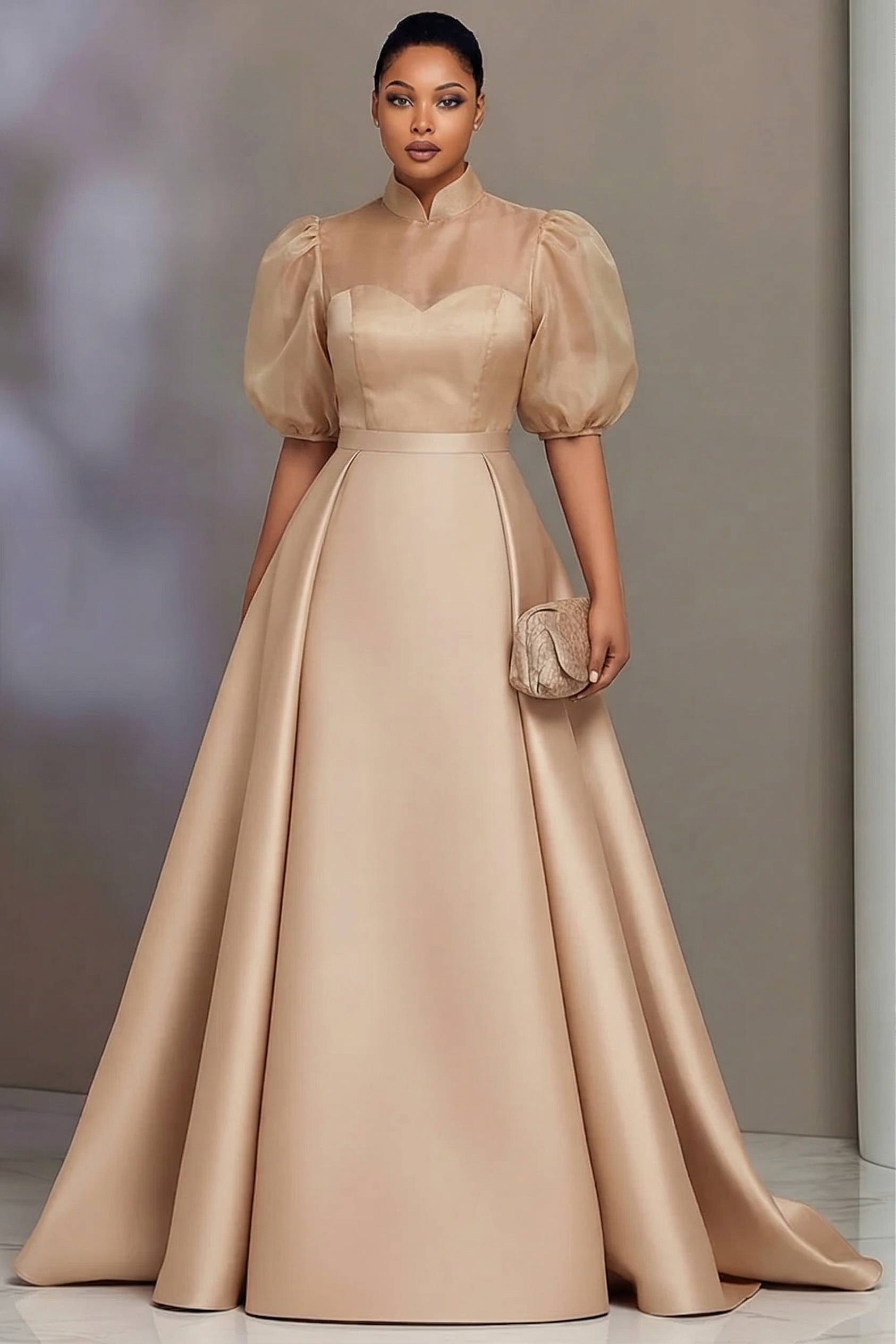 Plus Size Elegant Satin Prom D - Wedding Support ulasan dan harga