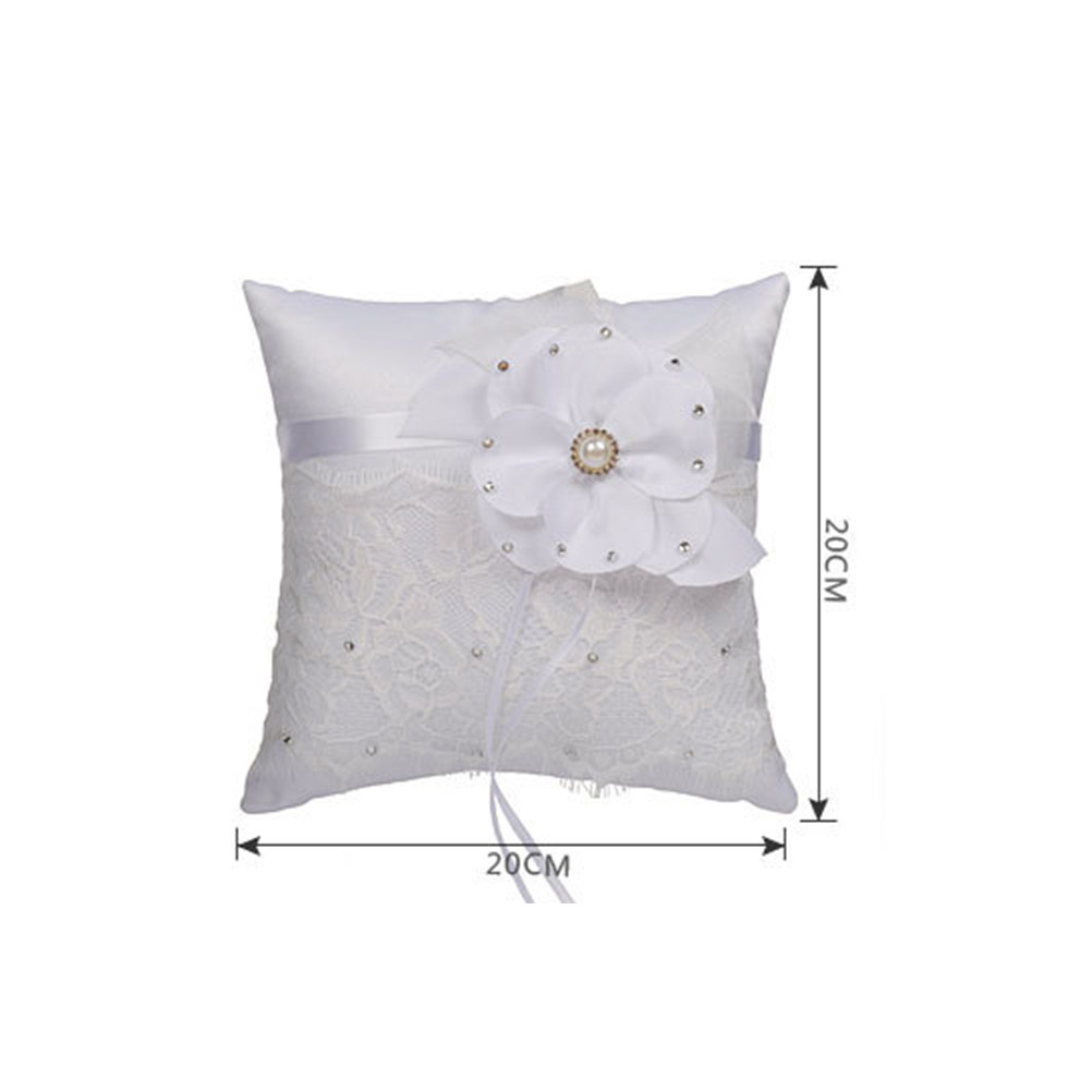 Wedding Ring Pillow Lace Flowe - Ring Bearer Pillow ulasan dan harga
