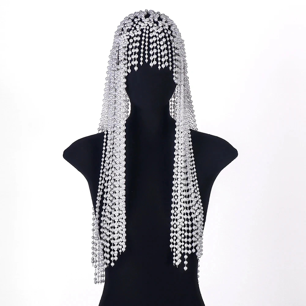 Fashion Pearl Tassel Headpiece - Indian Wedding Supply ulasan dan harga