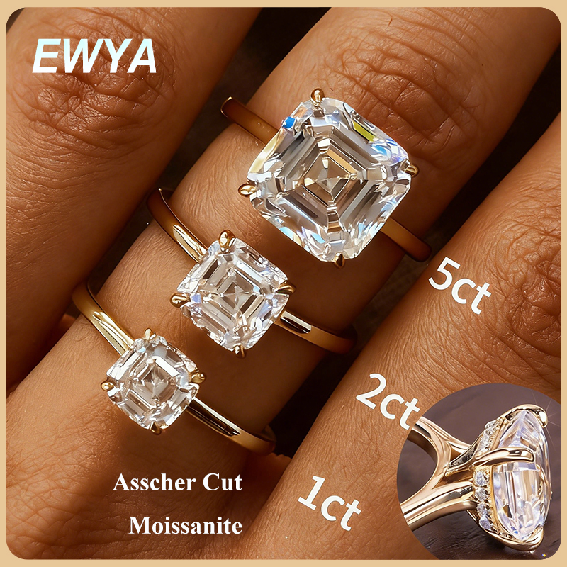 EWYA Asscher Cut 1/2/3/5CT 3EX - Wedding Zone ulasan dan harga