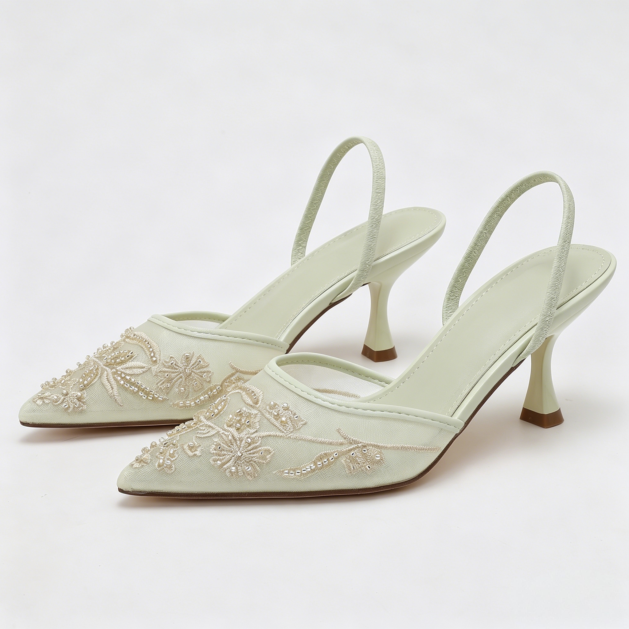 Elegant Lace Beaded Mesh Sling - Wedding Fx ulasan dan harga