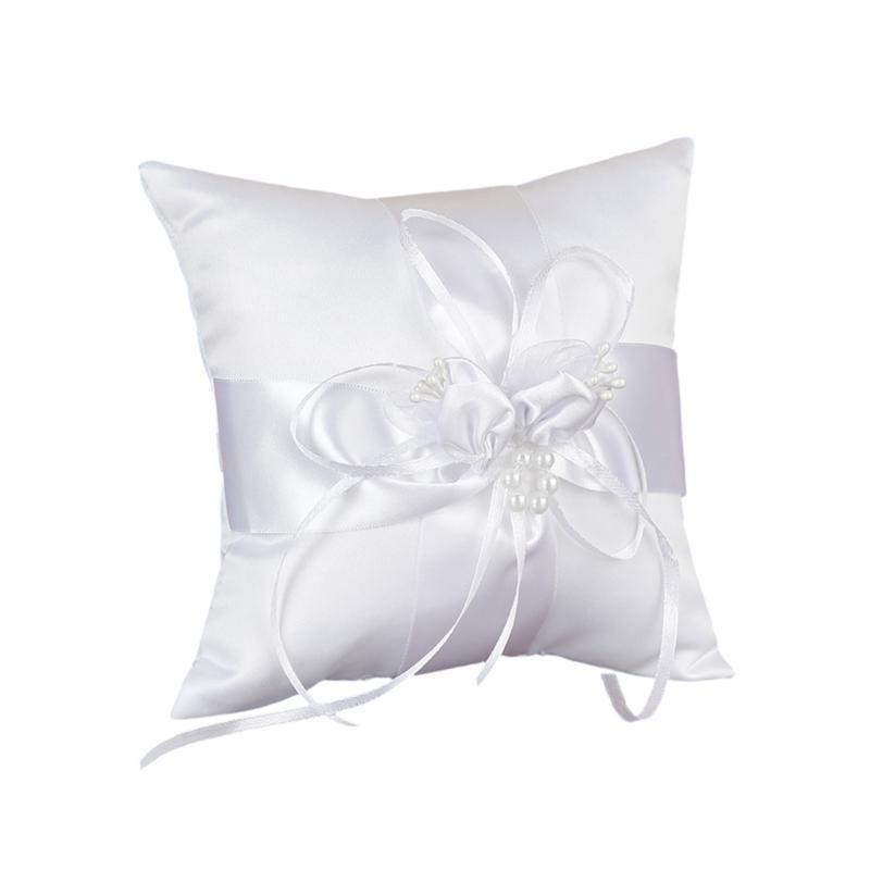 P9FE Wedding Pearls Rings Pill - Ring Bearer Pillow ulasan dan harga