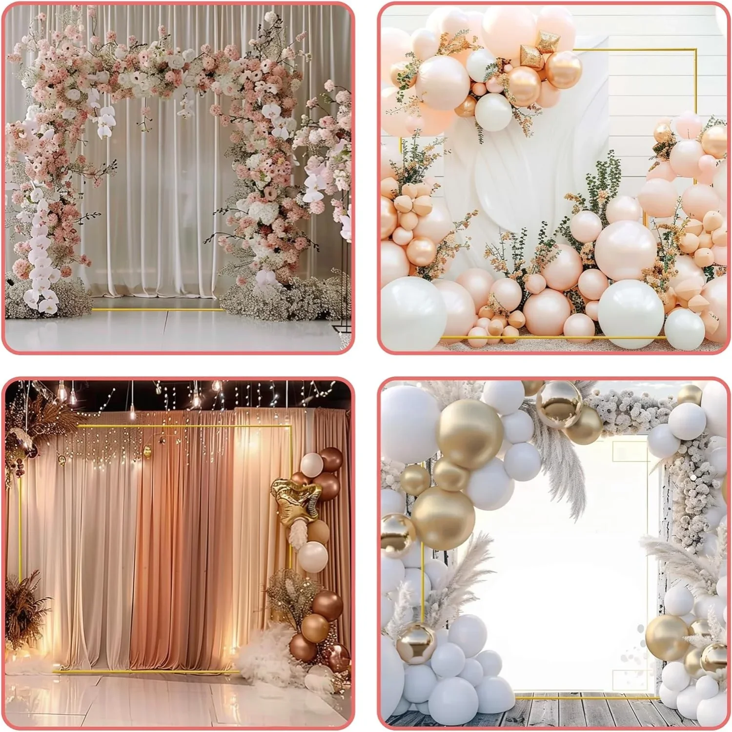 Gold Wedding Arches Square Bac - Wedding Support ulasan dan harga