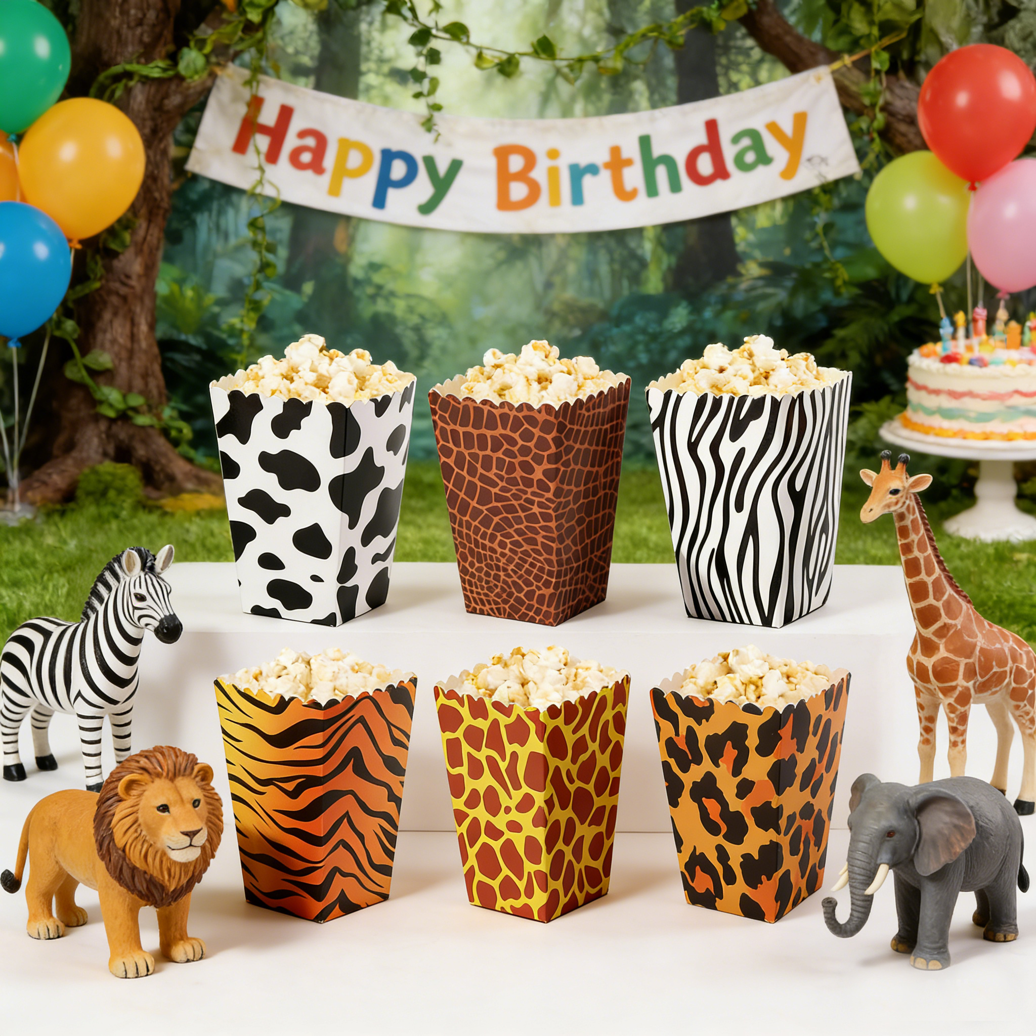 6/12/24pcs Safari Animal Print - Wedding Zoo ulasan dan harga