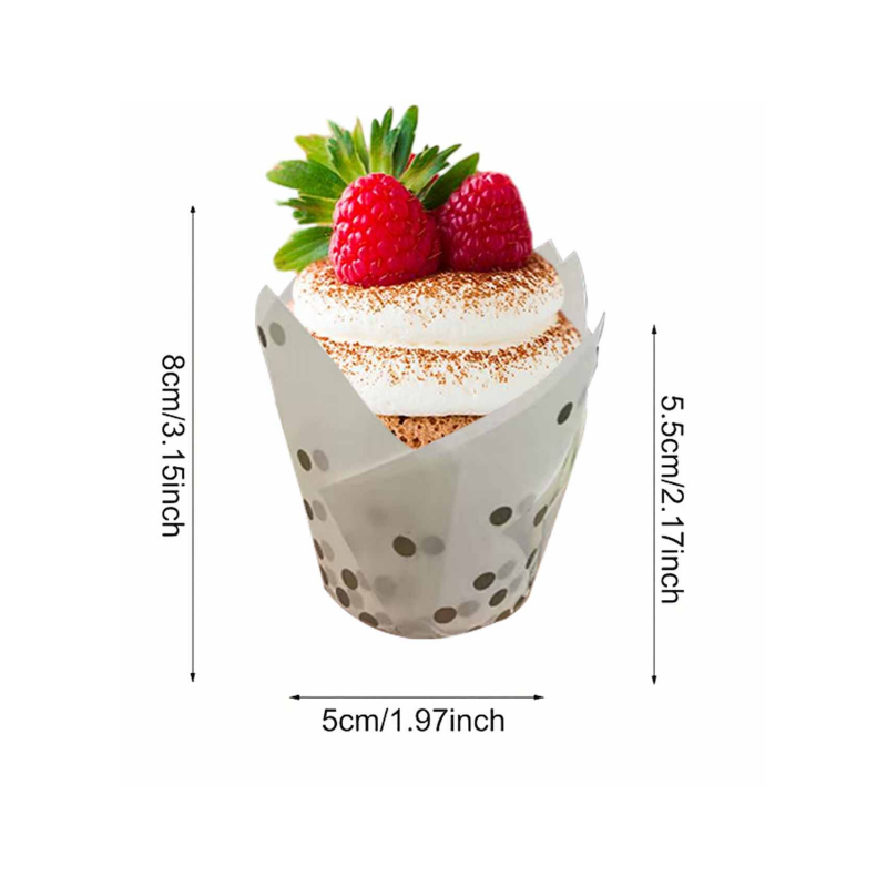 50Pcs/100Pcs Gold Dot Tulip Ca - Wedding Cake Supply ulasan dan harga