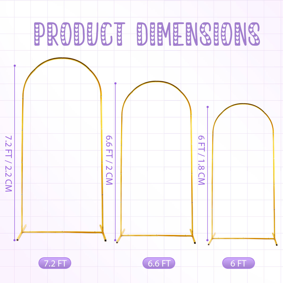 3Pack Golden Metal Arch Kits,  - Wedding Support ulasan dan harga