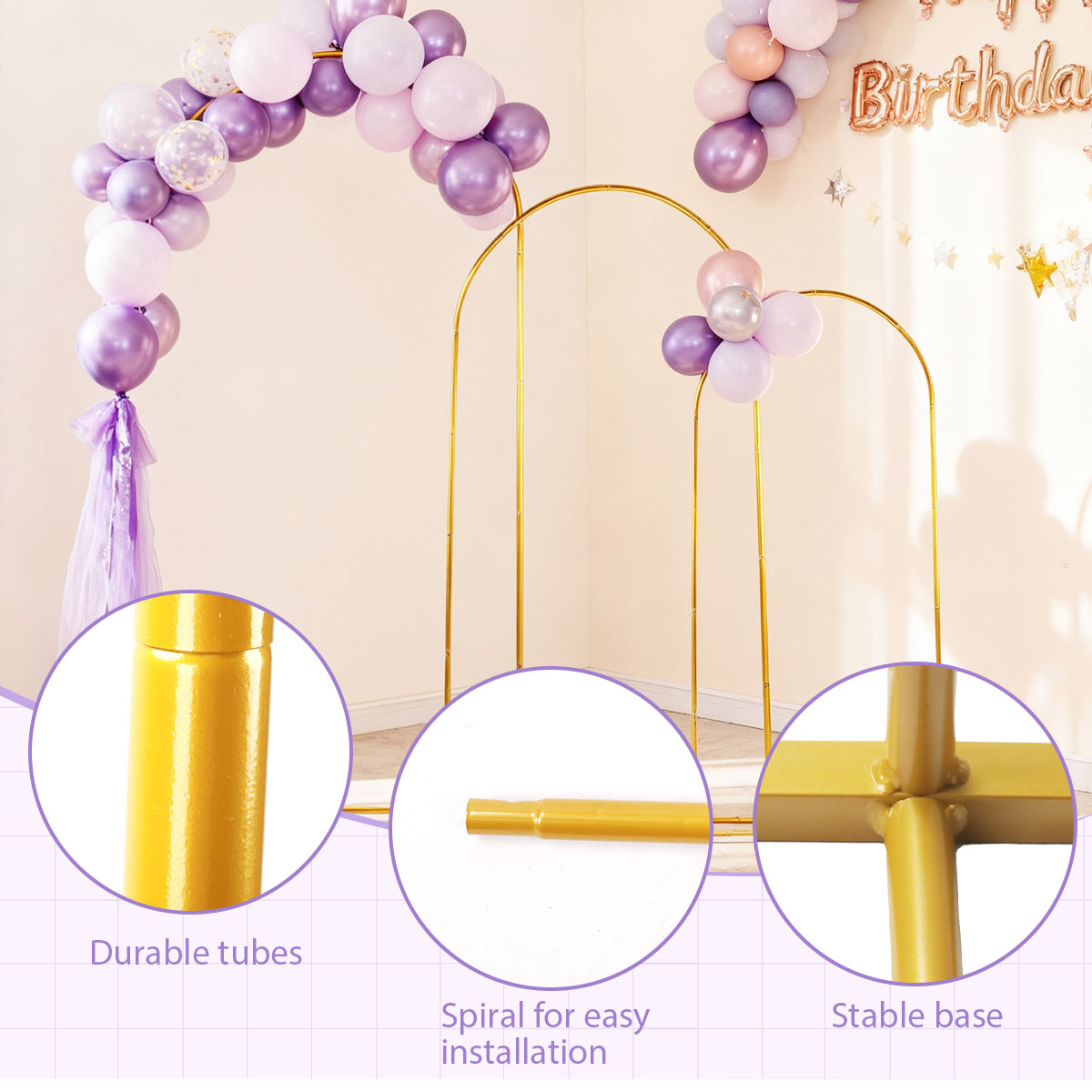 3Pack Golden Metal Arch Kits,  - Wedding Support ulasan dan harga
